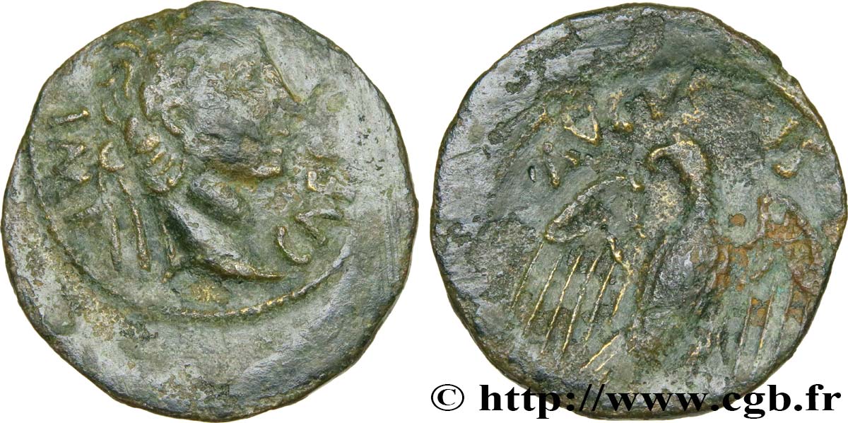 CENTRO - Inciertas (Región de) Bronze à l aigle (semis ou quadrans), imitation BC+