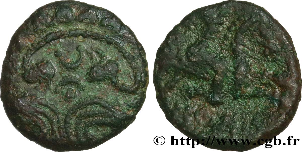 GALLIEN - BELGICA - AMBIANI (Region die Amiens) Bronze IMONO au cavalier fSS