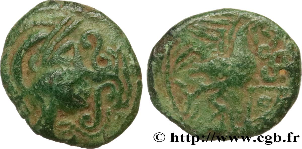 GALLIA - BELGICA - BELLOVACI (Región de Beauvais) Bronze au coq, “type de Lewarde” DT.518 MBC