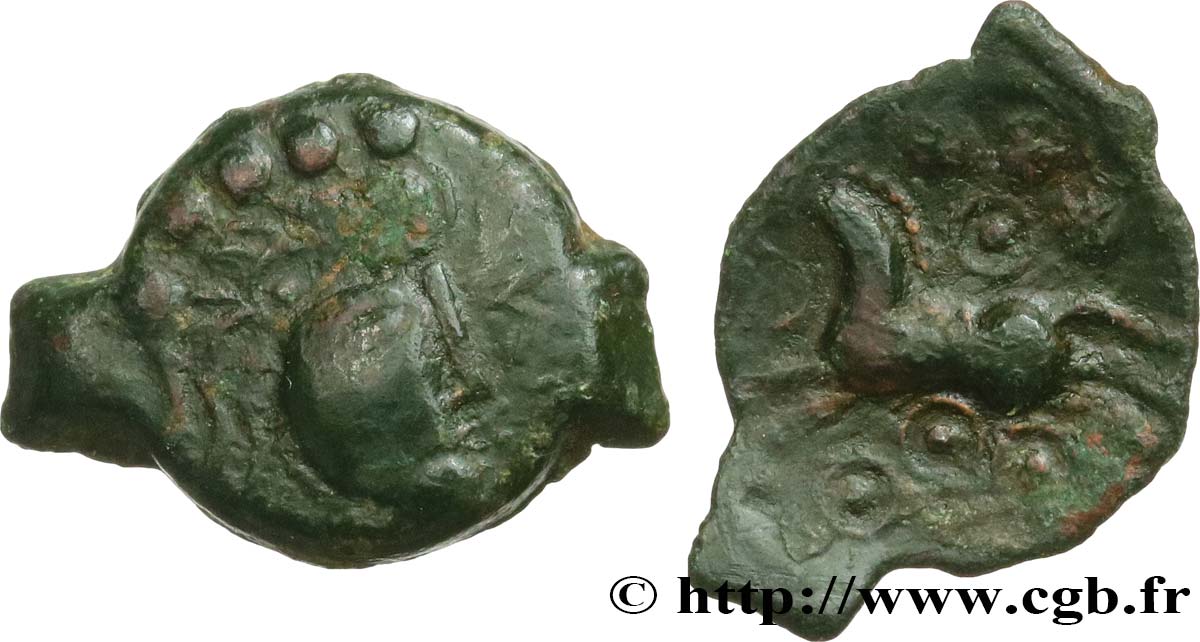 GALLIA BELGICA - REMI (Regione di Reims) Bronze au cheval et aux annelets q.SPL