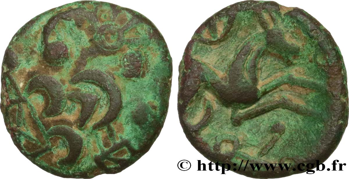 NERVIENS (Belgique actuelle) Statère à l’epsilon en bronze TTB+