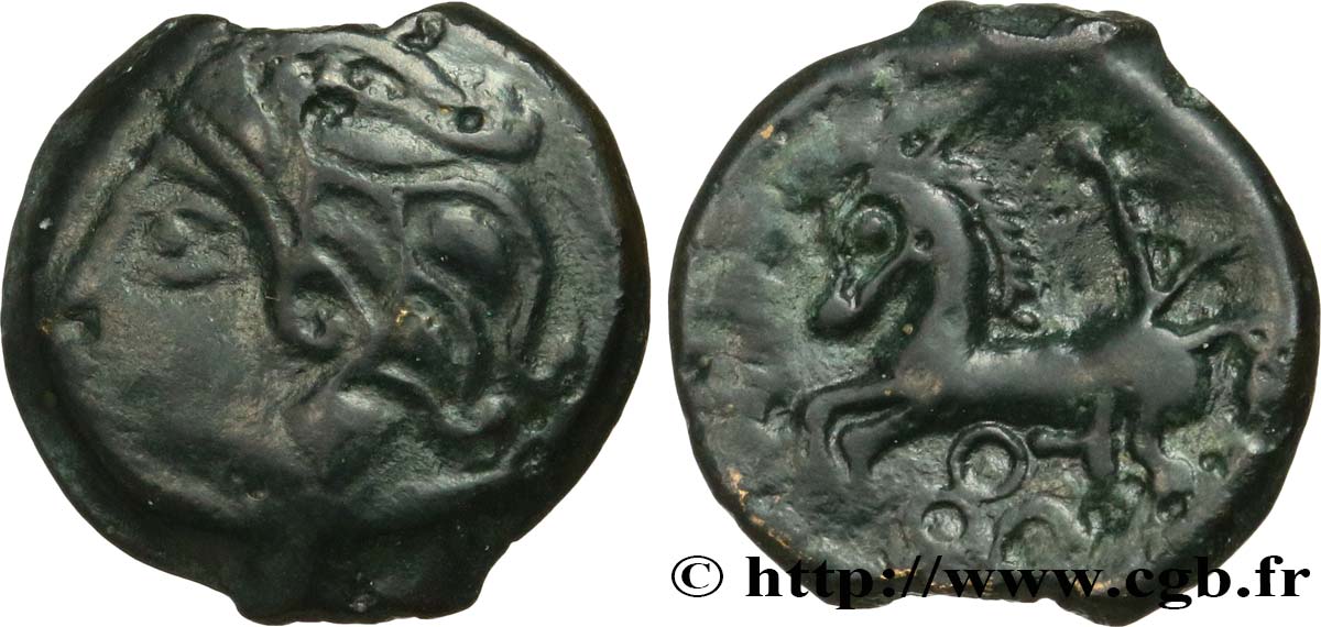 GALLIA - BITURIGES CUBI (Regione di Bourges) Bronze au cheval et aux trois annelets BB