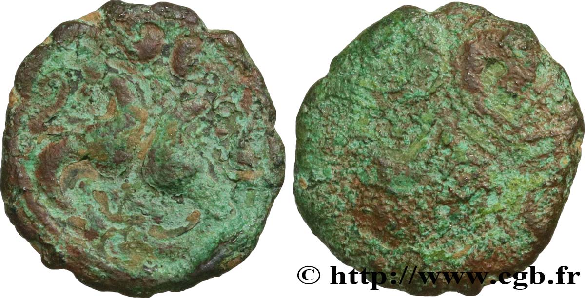 GALLIEN - BELGICA - AMBIANI (Region die Amiens) Bronze aux hippocampes adossés, BN 8526 SGE/fS