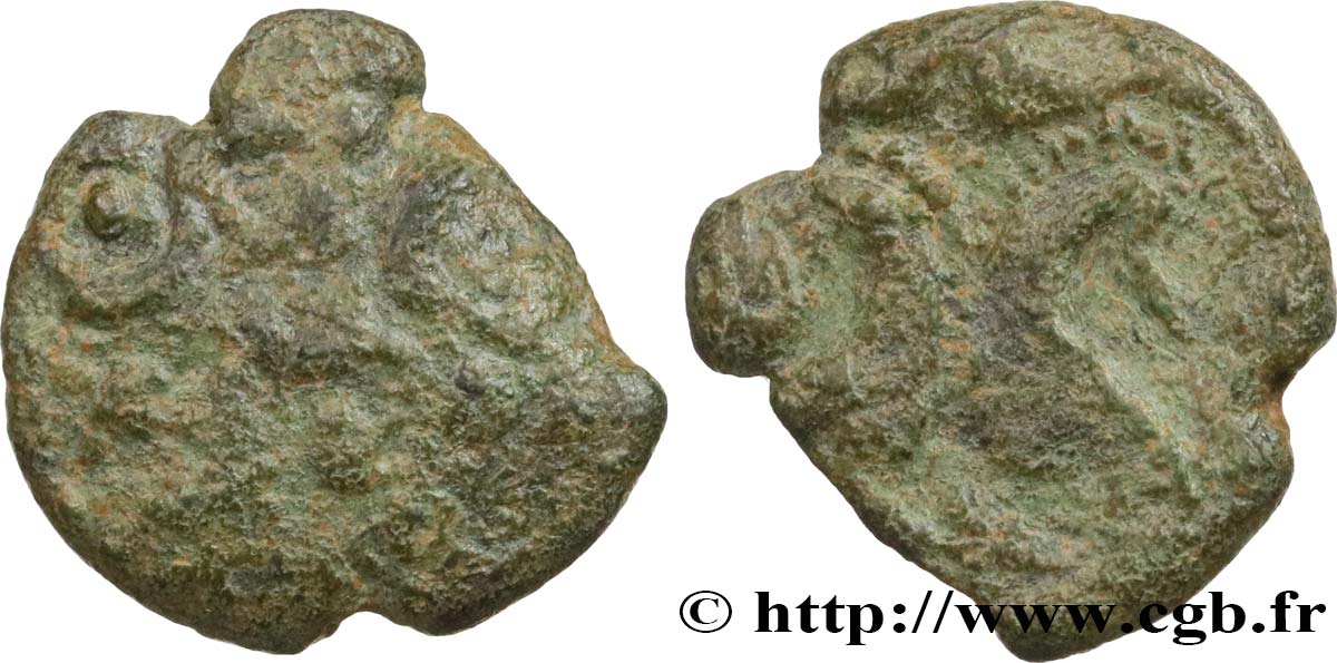 GALLIA BELGICA - AMBIANI (Región de Amiens) Bronze aux hippocampes adossés, BN. 8526 BC