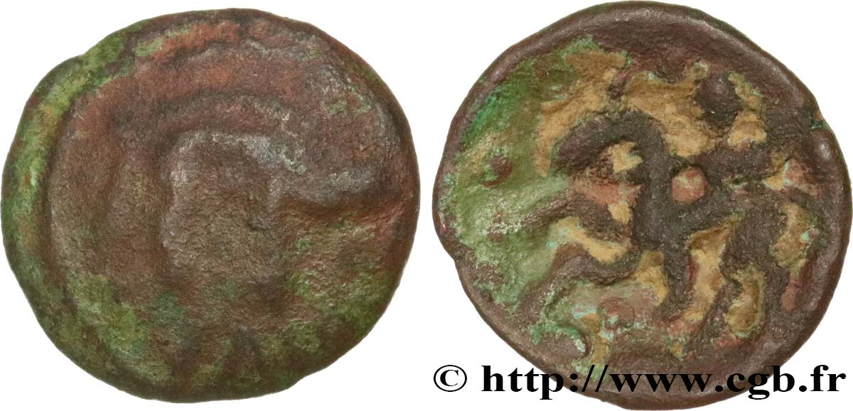 AMBIANI (Area of Amiens) Bronze au sanglier et au cavalier tenant un sanglier enseigne VF