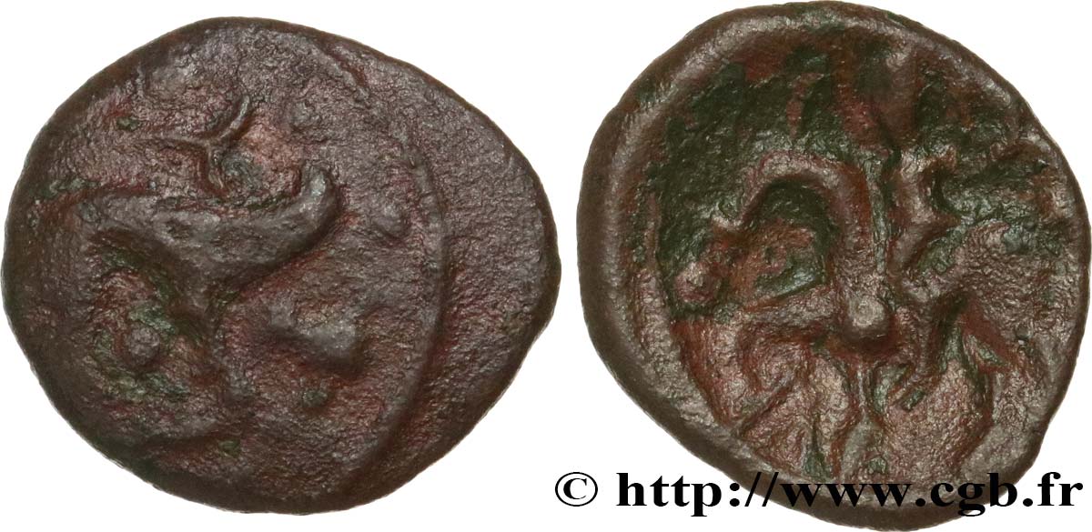 AMBIANI (Area of Amiens) Bronze au sanglier et au cavalier VF