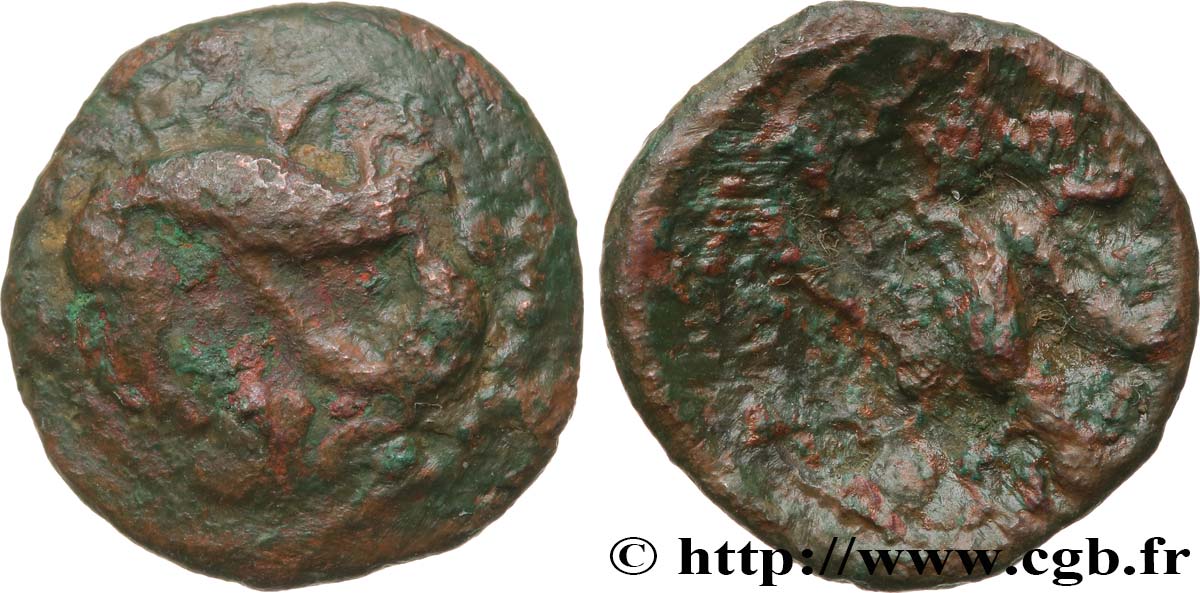 GALLIA BELGICA - AMBIANI (Regione di Amiens) Bronze au sanglier et au cavalier tenant un sanglier enseigne q.BB