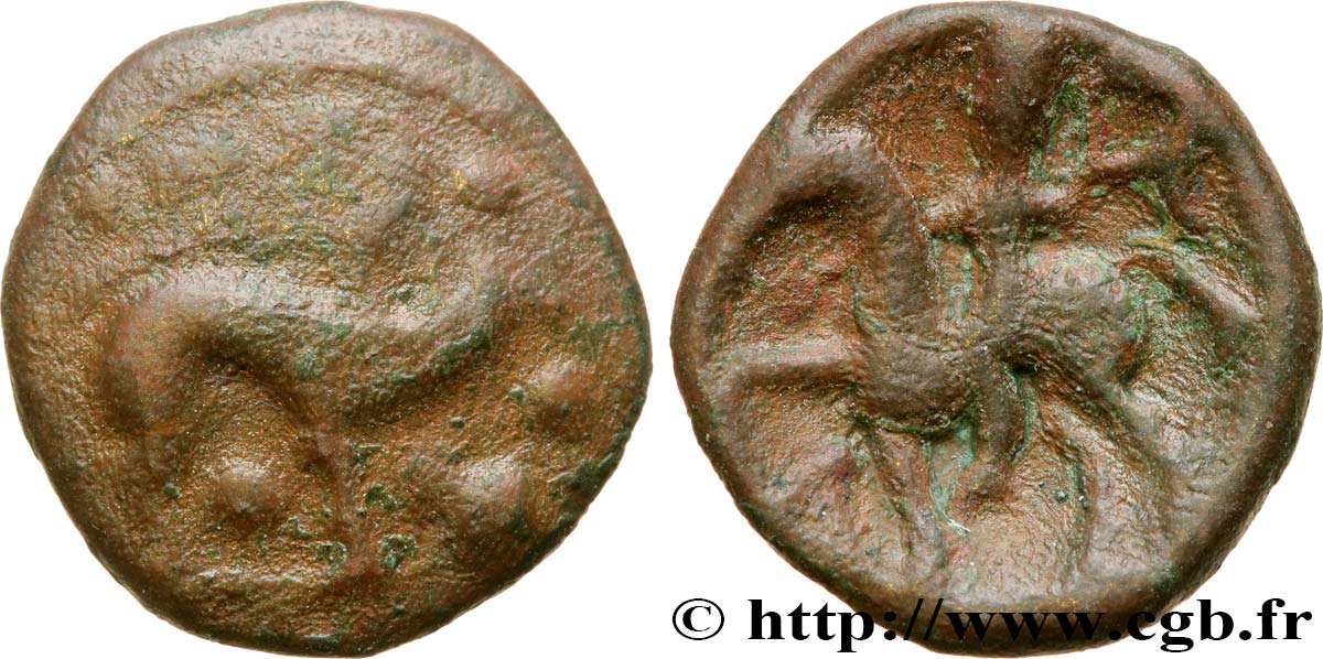 GALLIEN - BELGICA - AMBIANI (Region die Amiens) Bronze au sanglier et au cavalier fSS