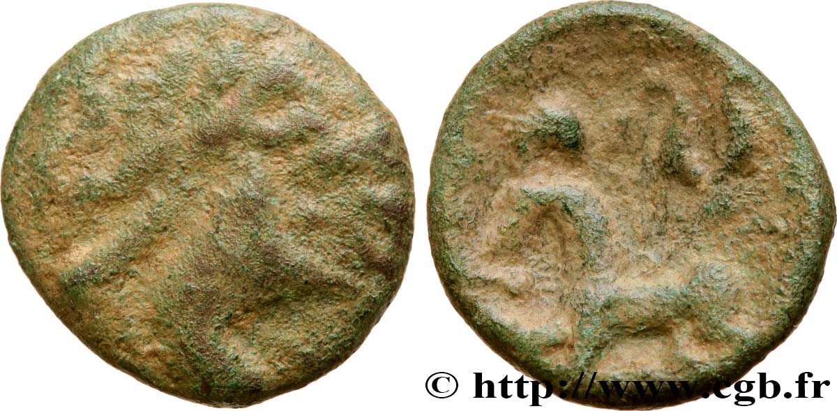 GALLIA BELGICA - AMBIANI (Regione di Amiens) Bronze au cheval, BN 8430 q.BB