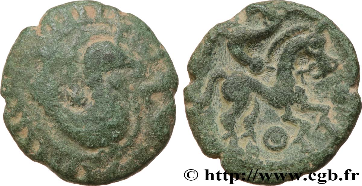 GALLIA BELGICA - AMBIANI (Regione di Amiens) Bronze au monstre marin q.BB/q.SPL