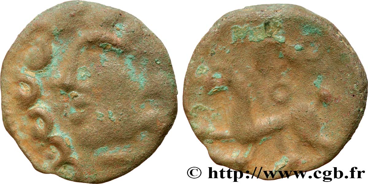 GALLIA BELGICA - AMBIANI (Regione di Amiens) Bronze au cheval MB/q.BB