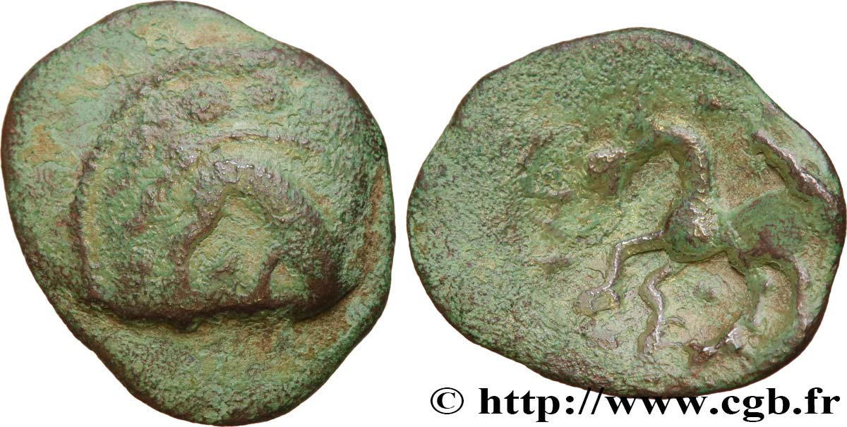 AMBIENS (Région d Amiens) Bronze au sanglier et au cheval, “type des dépôts d’Amiens” TB+