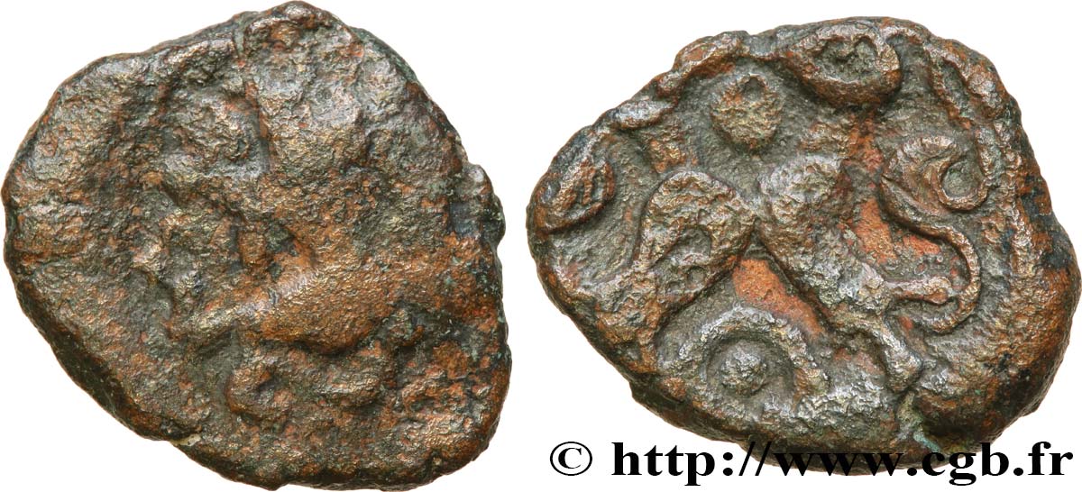 AMBIANI (Area of Amiens) Bronze aux boeufs adossés, BN 8524 VF