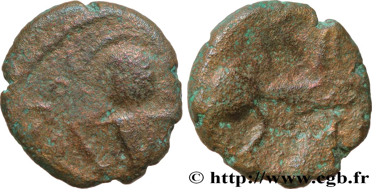 GALLIA BELGICA - BELLOVACI (Area of Beauvais) Bronze au personnage courant, EPA DVMNA VF