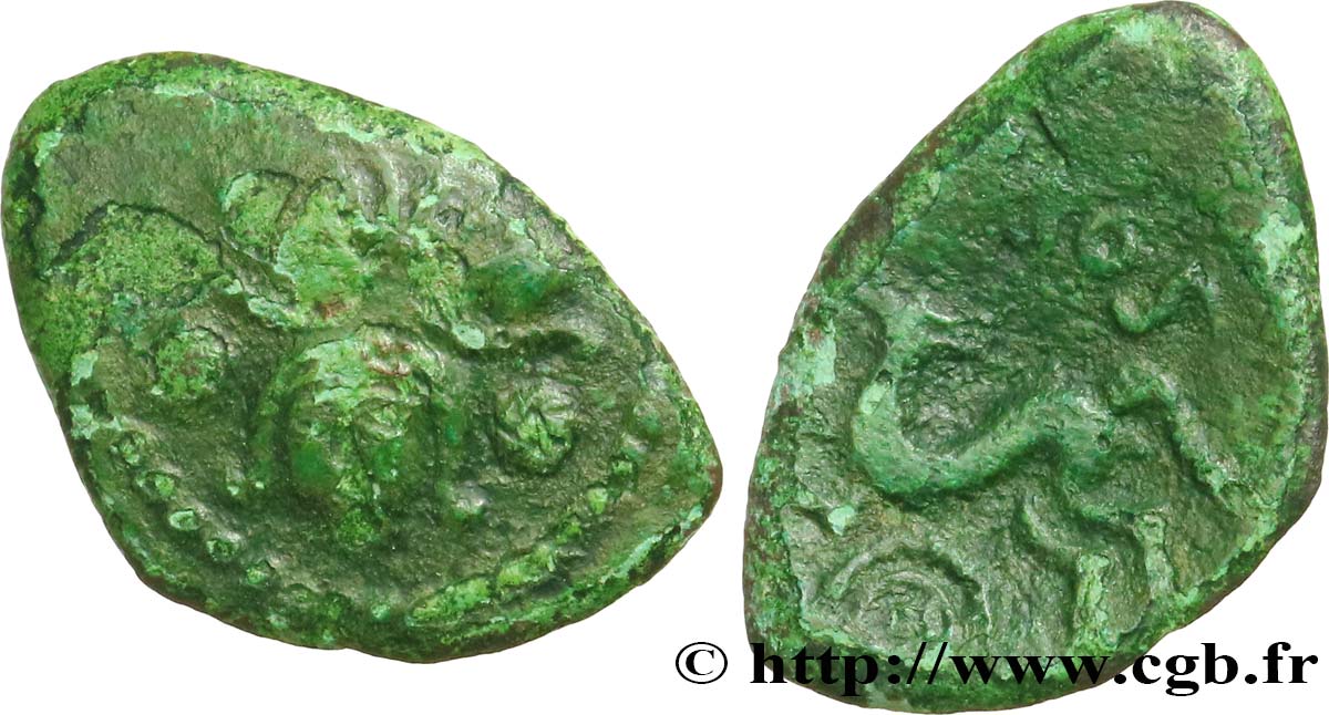 VELIOCASSES (Región de Normandia) Bronze SVTICCOS aux trois têtes BC+
