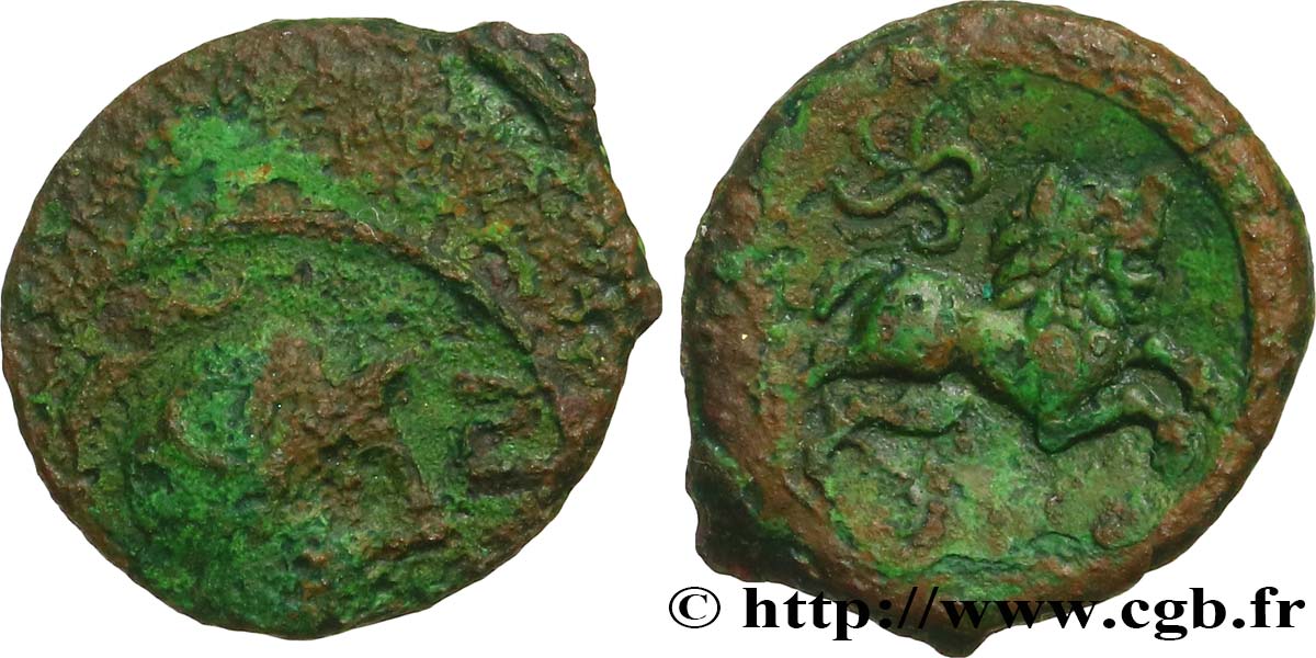 GALLIA - SANTONES / MID-WESTERN, Unspecified Bronze au lion VRIDO.RVF VF/AU