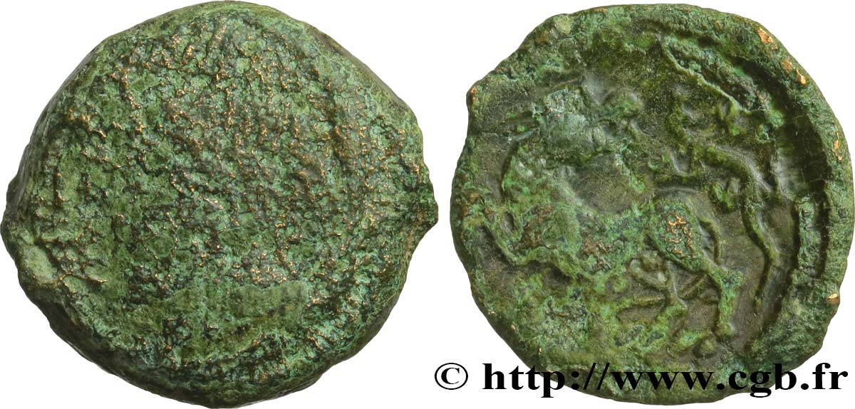 GALLIEN - CARNUTES (Region die Beauce) Bronze PIXTILOS classe II à la louve et au lézard SGE/S
