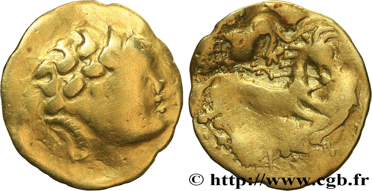ARVERNI, UNSPECIFIED Quart de statère d’or, imitation du type de Philippe XF