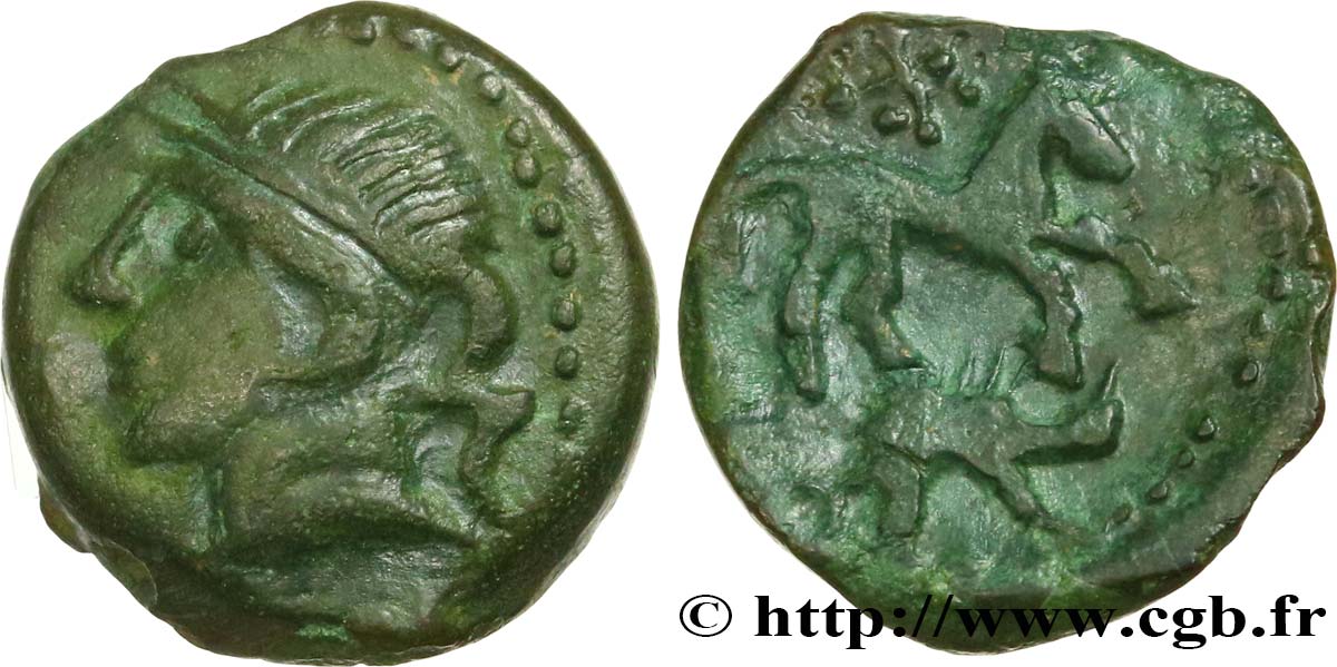 GALLIA - CARNUTES (Regione della Beauce) Bronze au cheval et au sanglier q.SPL