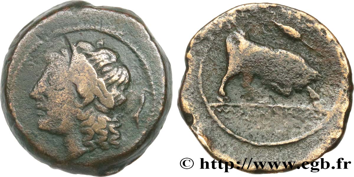 MASSALIA - MARSEILLES Bronze lourd au taureau, revers à l’épis de blé q.BB/MB