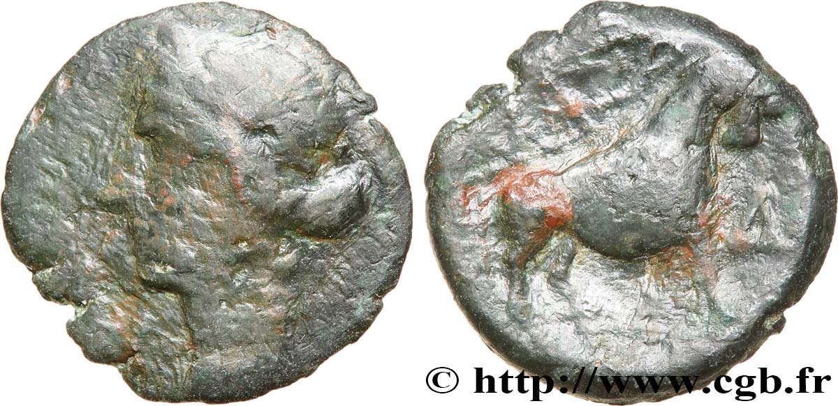MASSALIA - MARSEILLE Bronze au taureau passant (hémiobole) VF