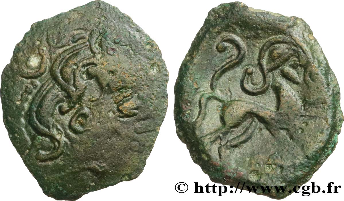PICTONES / CENTROOESTE, Inciertas Bronze au cheval androcéphale, fibule devant le cheval MBC
