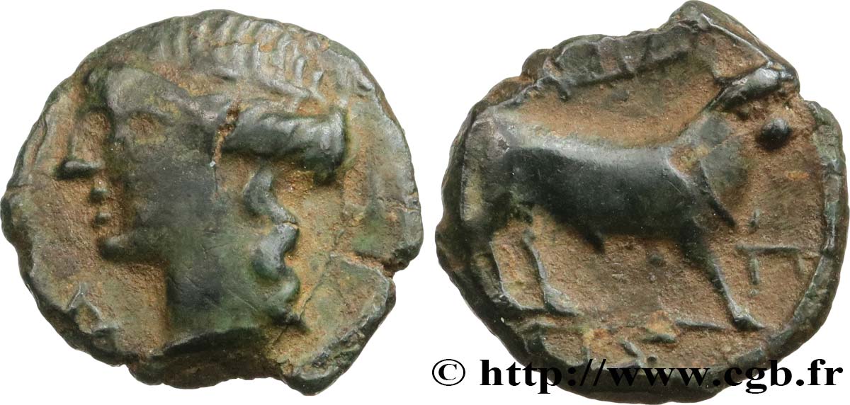 MASSALIA - MARSEILLES Petit bronze au taureau passant (hémiobole) fVZ/SS