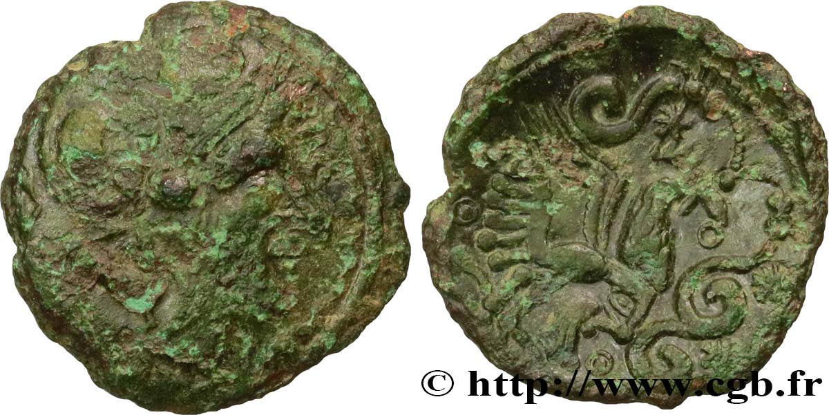 GALLIEN - BELGICA - BELLOVACI (Region die Beauvais) Bronze au coq, type DT 514 fSS/SS