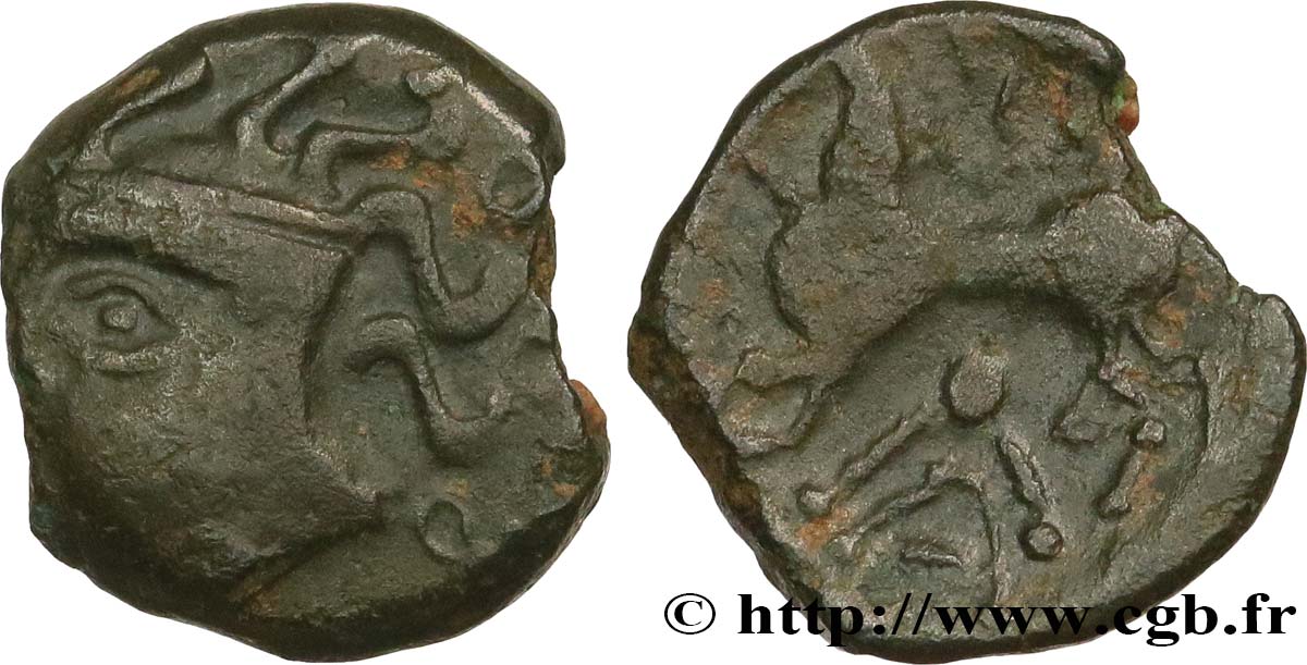 GALLIA - AULERCI EBUROVICES (Area of Évreux) Bronze au cheval et à l’oiseau XF