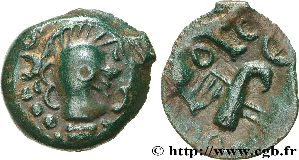 GALLIA BELGICA - MELDI (Región de Meaux) Bronze à l’aigle et au sanglier, classe III SC