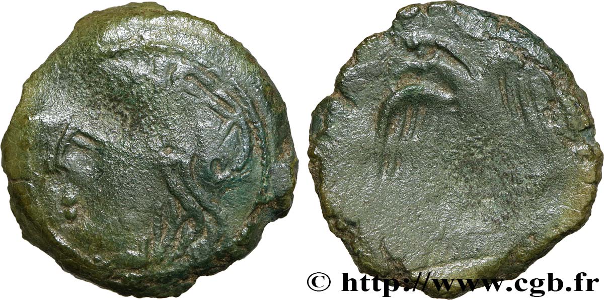 GALLIA - CARNUTES (Regione della Beauce) Bronze lourd à l’aigle et au croissant q.BB