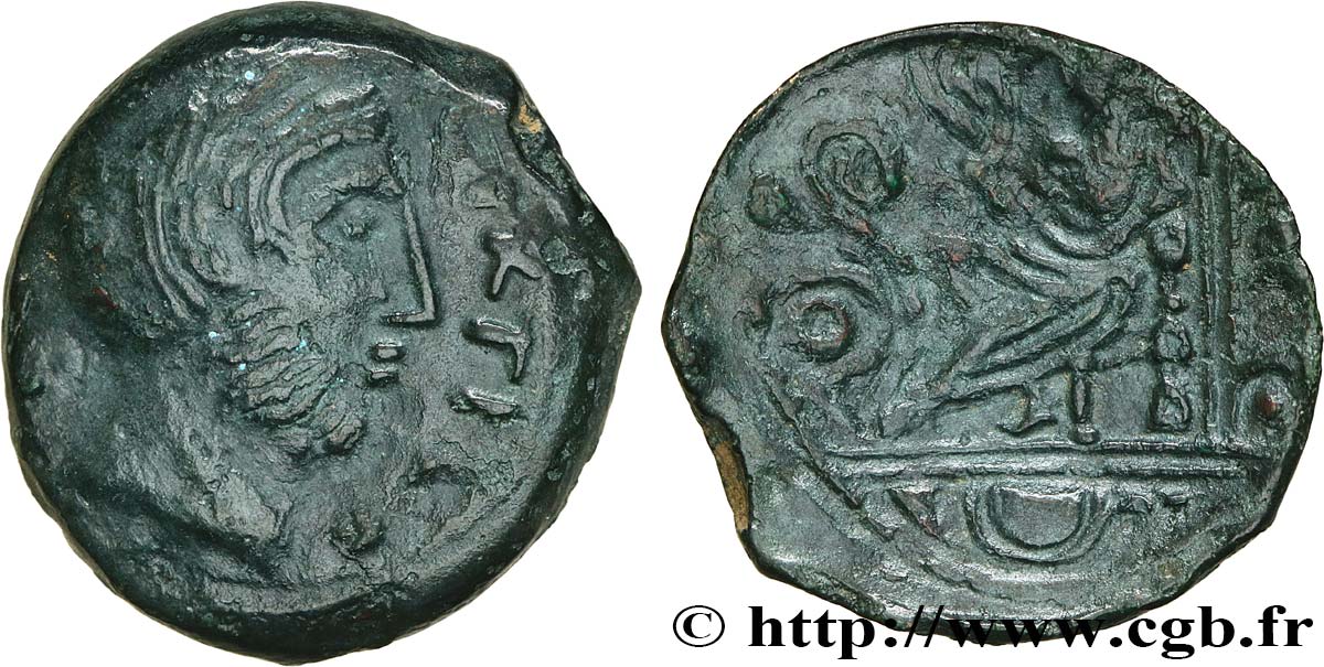 GALLIA - CARNUTES (Regione della Beauce) Bronze PIXTILOS classe V à la “déesse assise” q.SPL