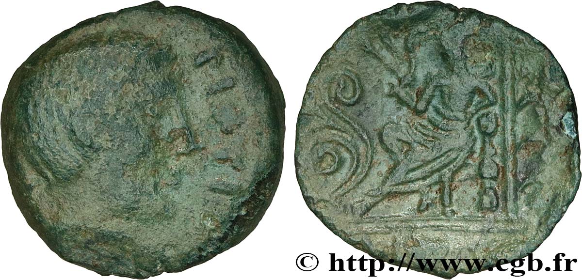 GALLIA - CARNUTES (Beauce area) Bronze PIXTILOS classe V à la “déesse assise” VF