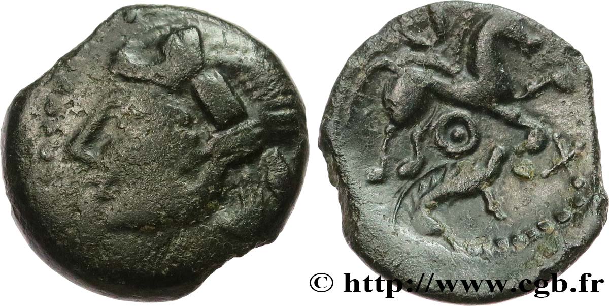 GALLIA - AULERCI EBUROVICES (Area of Évreux) Bronze au cheval et au sanglier VF/XF