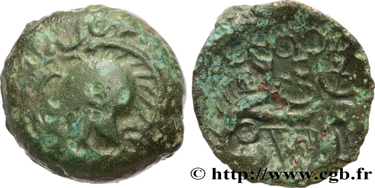 GALLIA BELGICA - MELDI (Area of Meaux) Bronze à l’aigle et au sanglier, classe III XF/VF