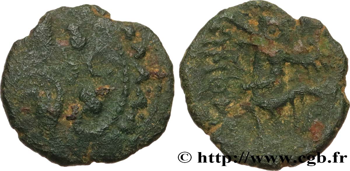 GALLIA BELGICA - AMBIANI (Regione di Amiens) Bronze IMONO au cavalier q.BB