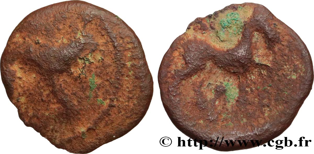 GALLIA BELGICA - AMBIANI (Regione di Amiens) Bronze au sanglier enseigne et au cheval q.BB