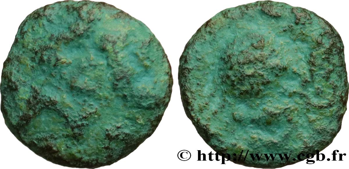 GALLIEN - BELGICA - AMBIANI (Region die Amiens) Bronze “au triskèle et au canard” fSS