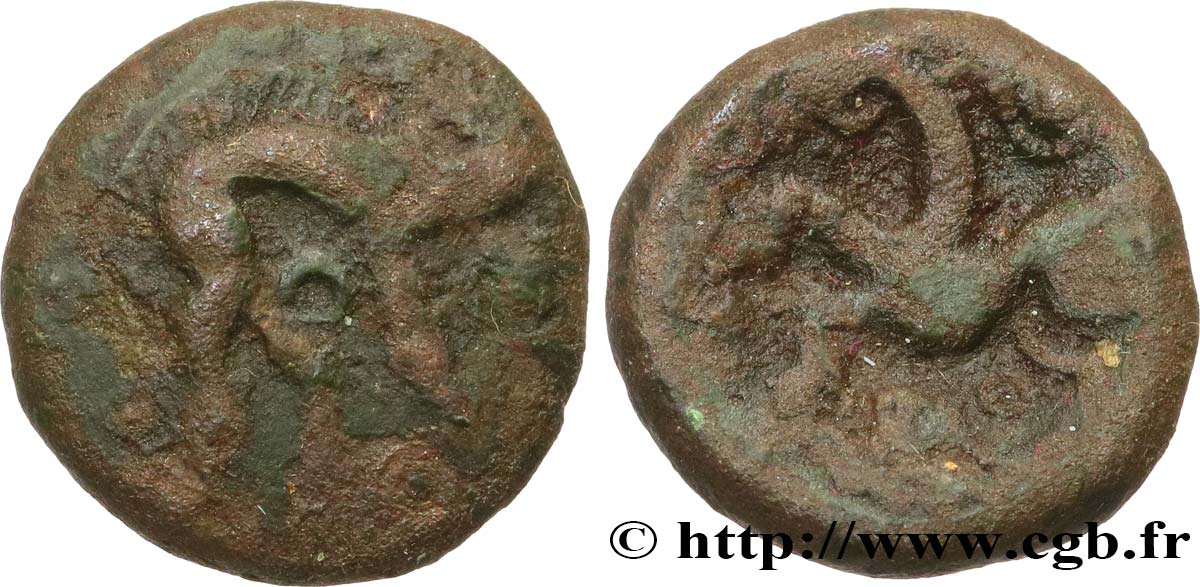 GALLIA BELGICA - AMBIANI (Area of Amiens) Bronze au sanglier et au cheval, “type des dépôts d’Amiens” XF