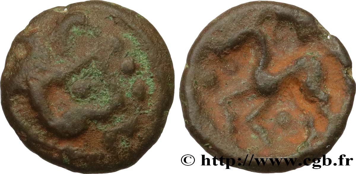 GALLIEN - BELGICA - AMBIANI (Region die Amiens) Bronze au sanglier et au cheval, “type des dépôts d’Amiens” SS