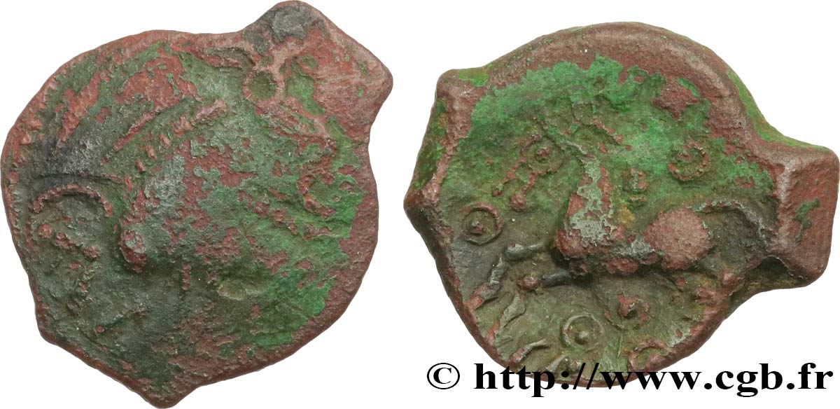 GALLIEN - BELGICA - REMI (Region die Reims) Bronze au cheval et aux annelets fSS