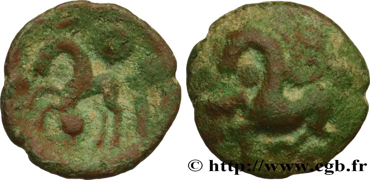 AMBIANI (Area of Amiens) Bronze au cheval, “type des dépôts d’Amiens” XF