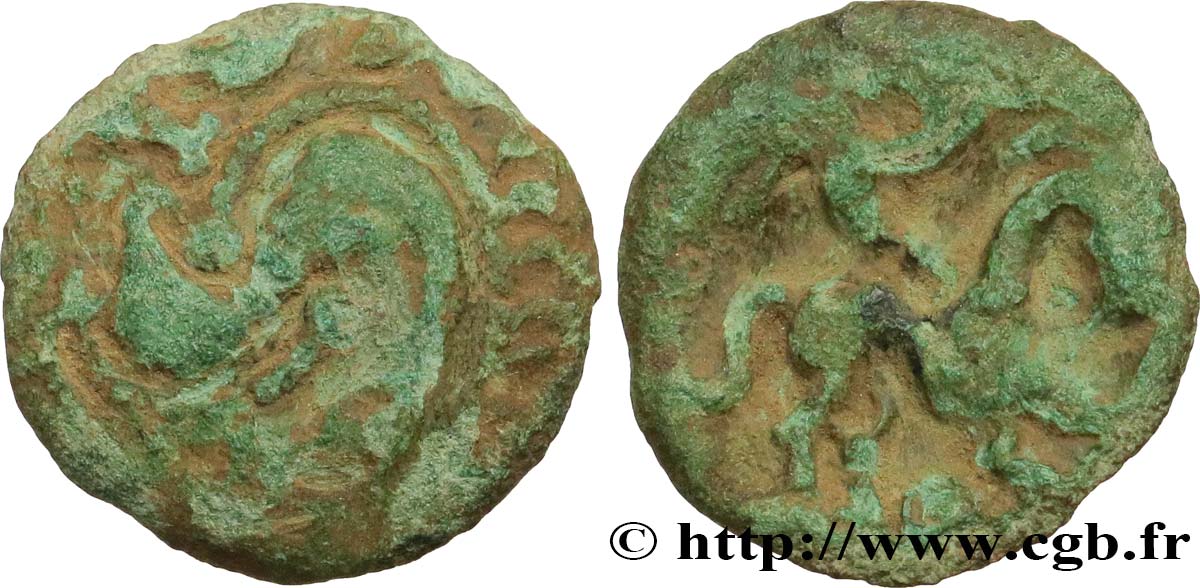 GALLIA BELGICA - AMBIANI (Regione di Amiens) Bronze au monstre marin q.BB