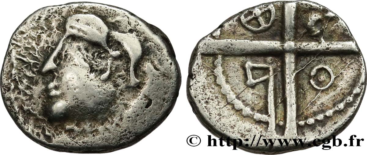 GALLIA - SUDOESTE DE LA GALLIA - PETROCORII (Región de Perigueux) Drachme  type de Belvès , S. 215 MBC/MBC+