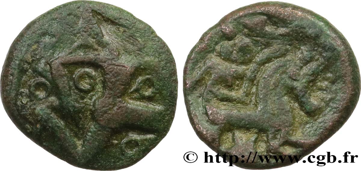 GALLIA - BELGICA - BELLOVACI (Región de Beauvais) Bronze au personnage courant BC+