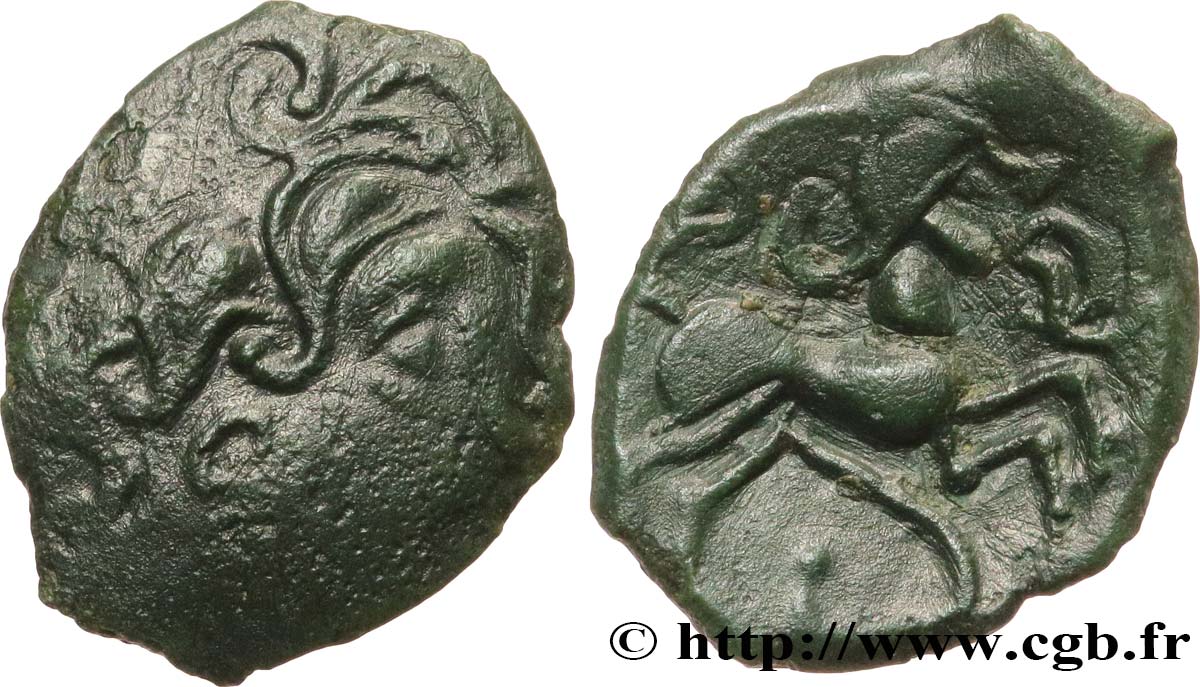 PICTONES / CENTER WEST, Unspecified Bronze au cheval androcéphale, fibule devant le cheval AU