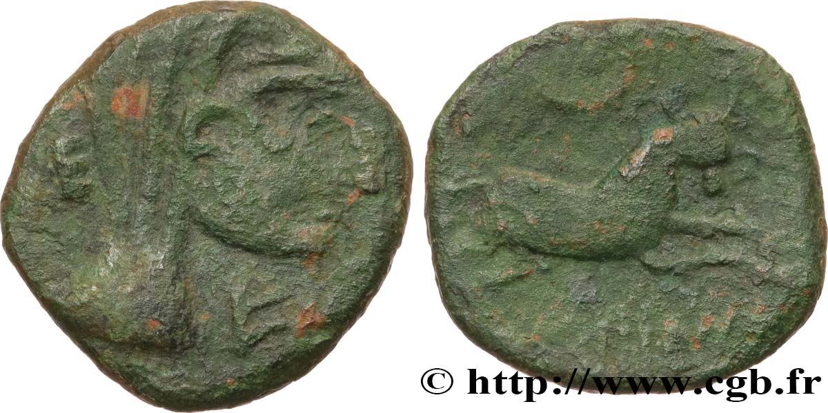 GALLIA - NEDENES (oppido di Montlaures) Unité ou bronze au taureau MB
