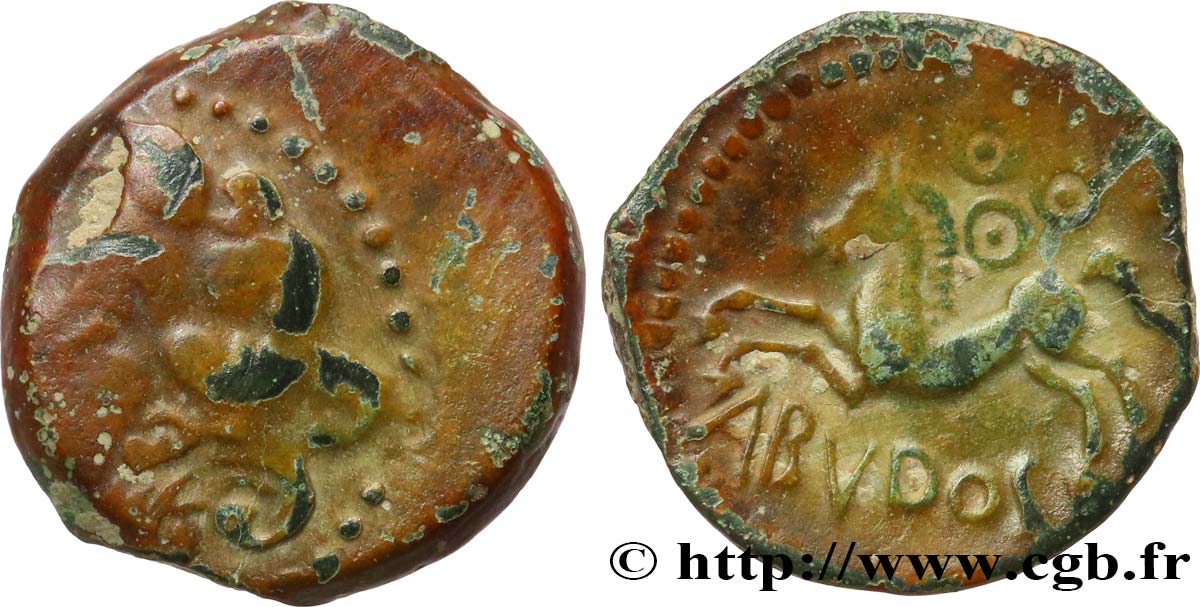GALLIA - BITURIGES CUBI (Región de Bourges) Bronze ABVDOS aux trois annelets pointés MBC