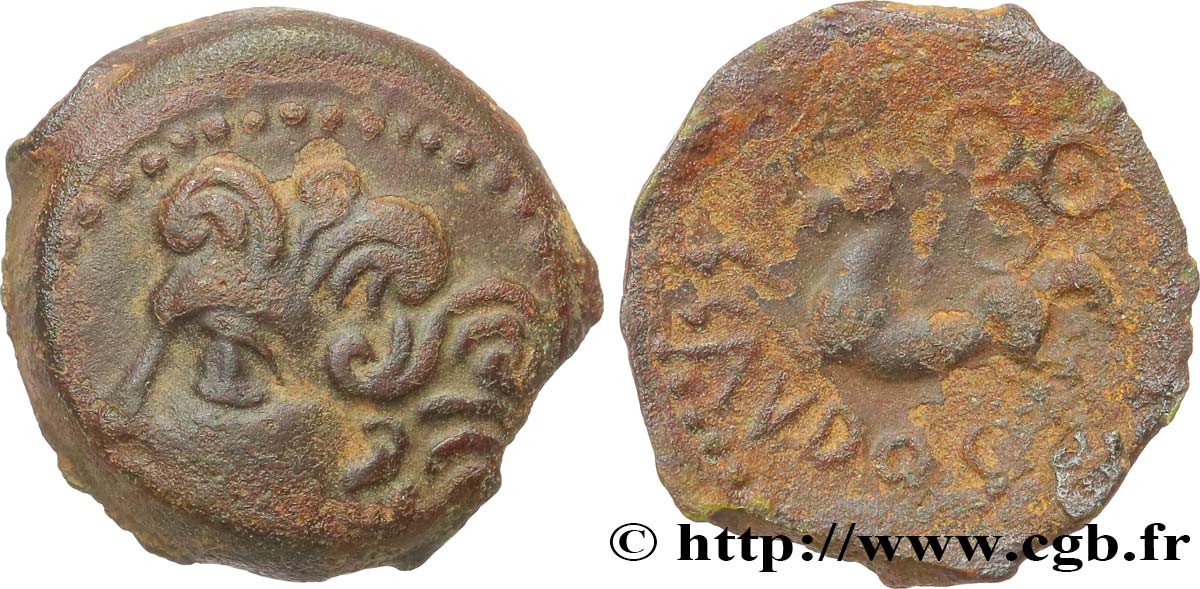 GALLIEN - BITURIGES CUBI (Region die Bourges) Bronze ABVDOS aux trois annelets pointés SS/fSS