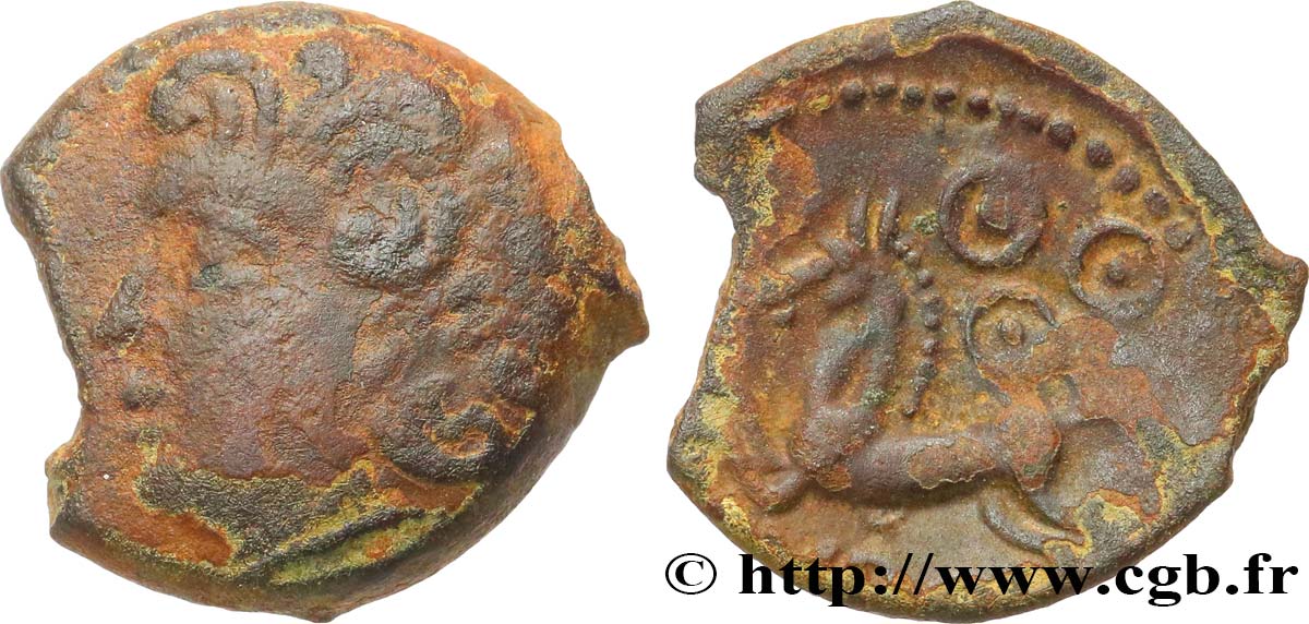 GALLIEN - BITURIGES CUBI (Region die Bourges) Bronze ABVDOS aux trois annelets pointés fSS